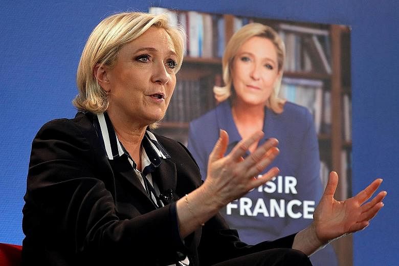 Ms Marine Le Pen of the National Front during an interview with Reuters in Paris on Tuesday. US website Politico notes some ways the French presidential candidate can ensure a victory on Sunday are to convince undecided conservatives to vote for her 