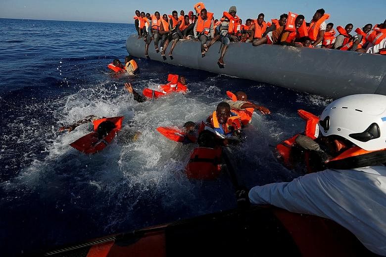A rescue mission near the Libyan coast last month in which all 134 migrants on board were saved. Traffickers have been packing more people onto flimsy inflatable dinghies and setting them adrift at sea.