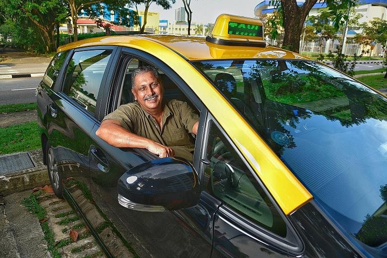 Mr Chamkour Singh, 65, obtained his yellow-top taxi licence in 1978, and is moving with the times by registering with the Grab app to take passenger bookings. Yellow-tops are named after their distinctive yellow roofs.