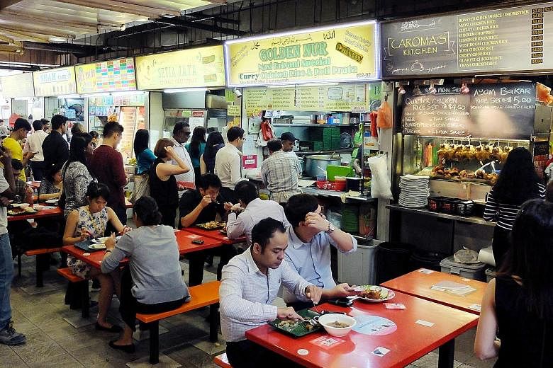 Most of the food stalls at Golden Shoe Food Centre, which will close on July 31 after 33 years of business, will move to a nearby temporary centre in Cross Street, while the building undergoes redevelopment.