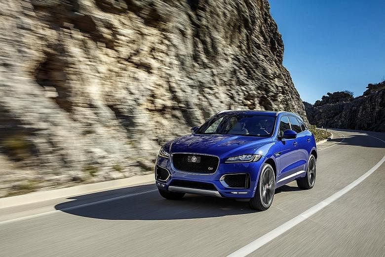 In the United States, Jaguar's F-Pace (above) outsold Porsche's Cayenne this year to date.