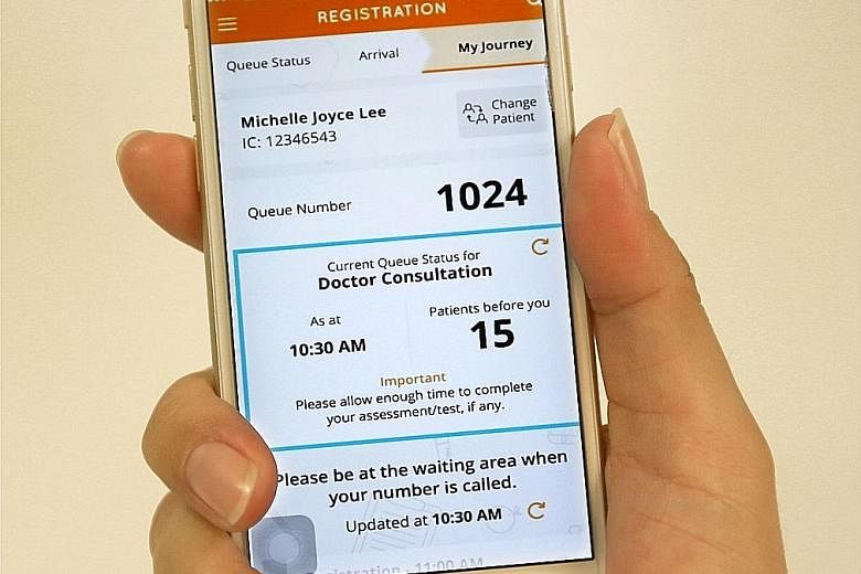 SingHealth's Health Buddy mobile app allows patients to check in at clinics remotely and gain real-time updates on their queue status without having to spend a long time waiting in line. The service was started in response to demand from patients.