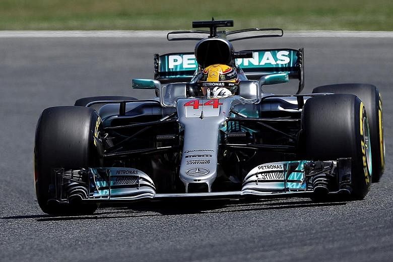 Mercedes' Lewis Hamilton appeared to have recovered some pace during qualifying in Spain after his sluggish performance in Russia. He will have little breathing space, with the drivers' championship leader Sebastian Vettel starting on the front row a