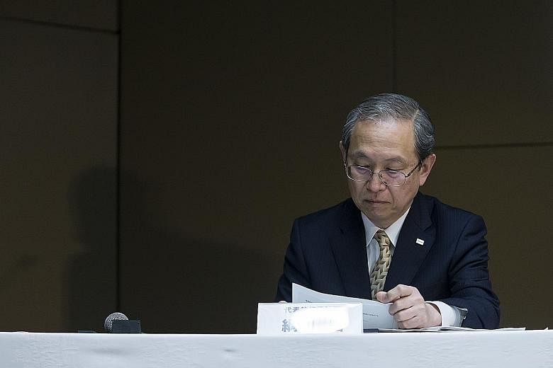 Chairman Satoshi Tsunakawa told reporters yesterday Toshiba's results are still being audited.