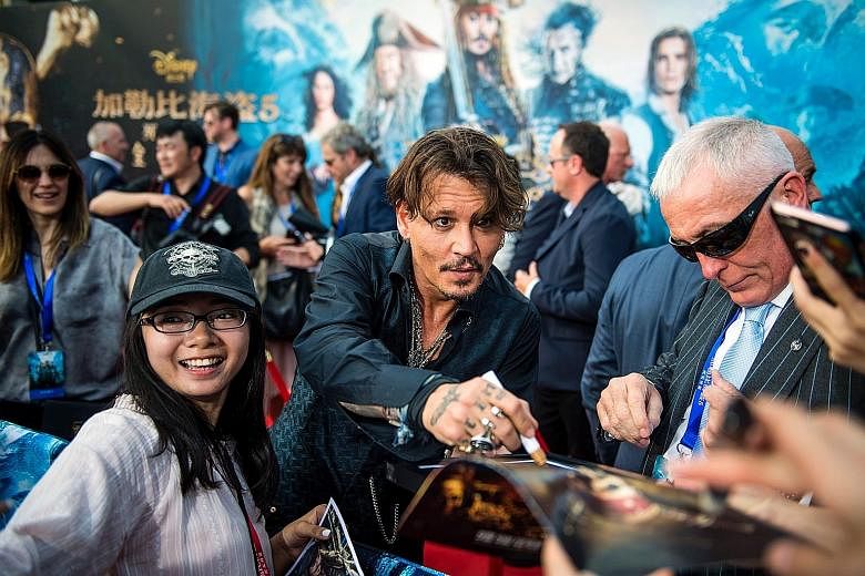 Actor Johnny Depp attended the world premiere of Disney movie Pirates Of The Caribbean: Dead Men Tell No Tales in Shanghai.