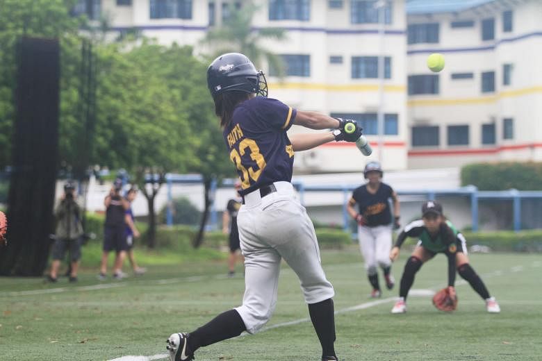 Shortstop Faith Gan hit her first home run of the season yesterday to clinch the A Division softball girls' title for Anglo-Chinese Junior College, defeating Raffles Institution 5-0. 