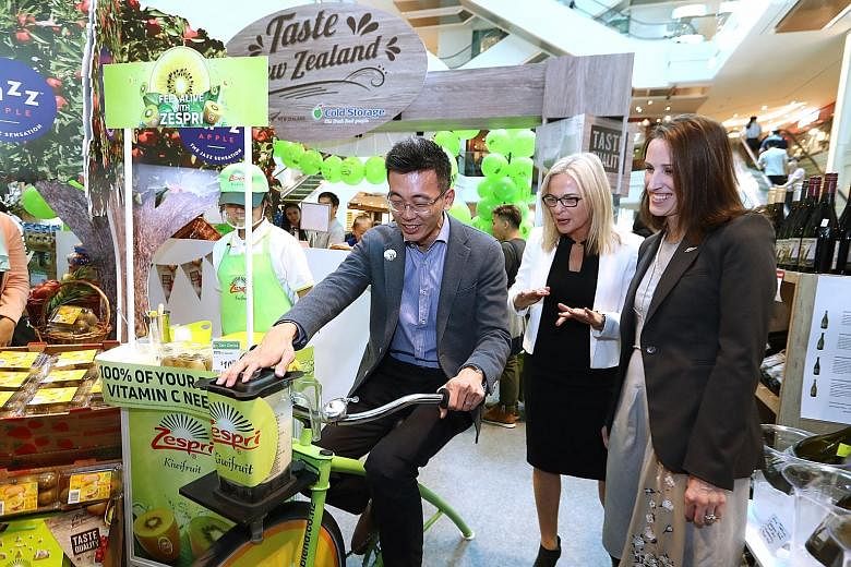 One would not have to travel too far for a taste of New Zealand this week, but some cycling might be required for a fresh cup of kiwi fruit juice. A bounty of treats from over 20 New Zealand brands is available for purchase at the Cold Storage Taste 