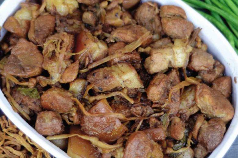 Add banana blossoms to adobo for a distinctive aroma and sweetness