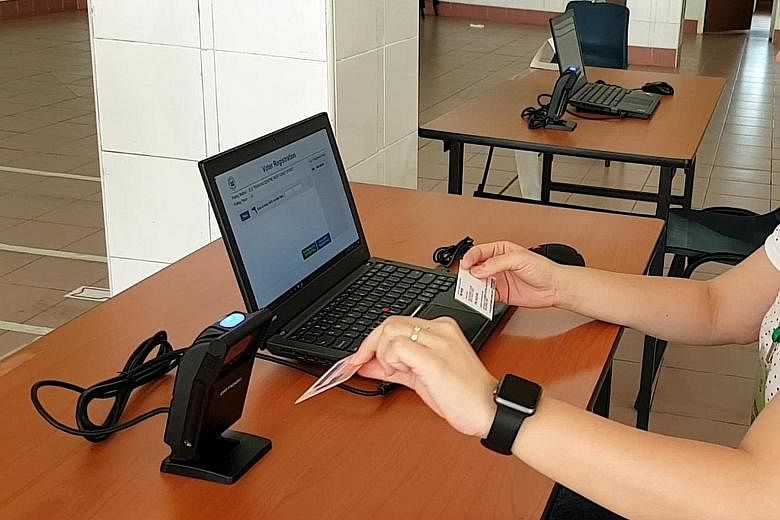 The Elections Department's pilot system involves scanning the barcode on a voter's identity card. Laptops used will not be connected to the Internet to ensure the system is secure from cyber attacks.