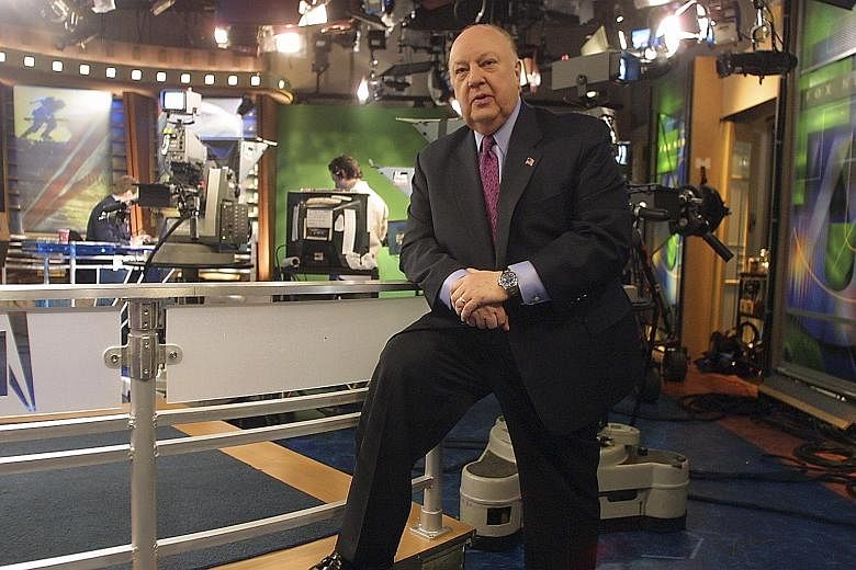 Mr Roger Ailes in a 2002 picture. He believes in being punchy and graphic in conversation to hold people's interest and he put that instinct to good use at Fox News.