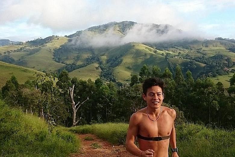 Dual Commonwealth Games competitor Ben Moreau points out that the body usually relies on its fat stores in the last 10km of a marathon after using its carbohydrate reserves, while Benjamin Ooi (main photo), who competed in his first marathon last mon