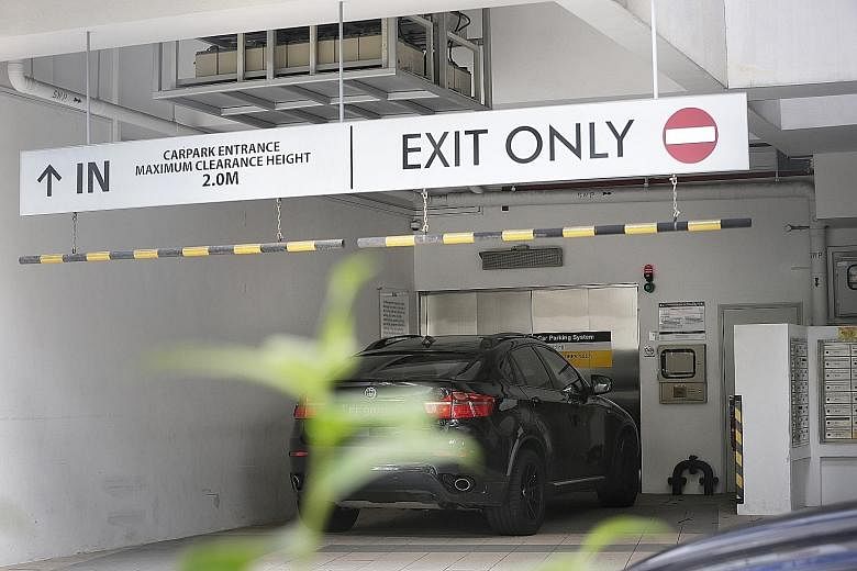 The entrance to the Heritage East condo's mechanised carpark, which has been shut since September 2015.