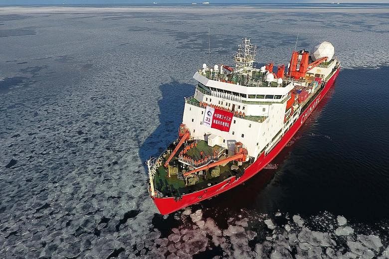 China is building its second research and ice-breaking vessel to follow the first, Xuelong, or "Snow Dragon" (above). Construction of its first airfield in Antarctica is also slated to start later this year.