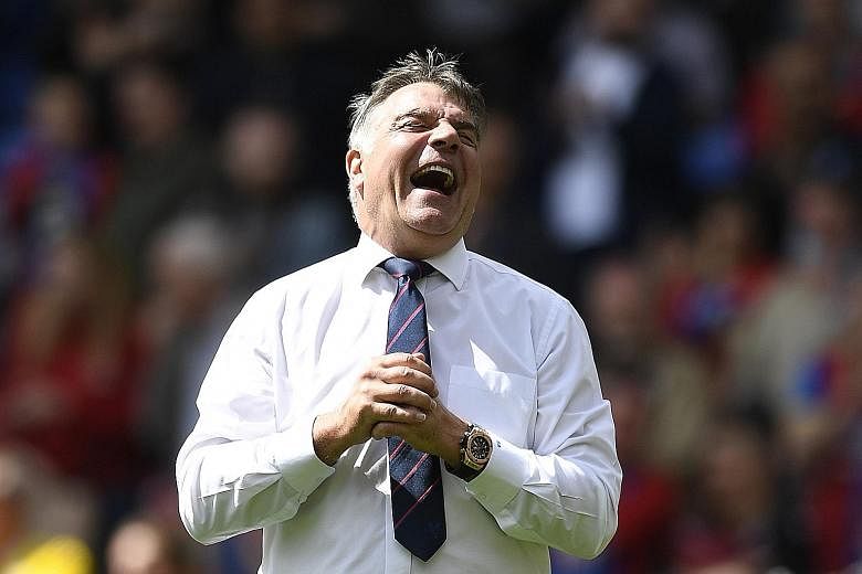 An elated Sam Allardyce after Palace's 4-0 thrashing of Hull on May 14, which ensured their Premier League survival and demoted their opponents. The club will now have to look for their eighth manager in seven seasons.