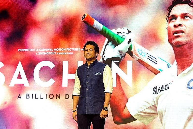 Indian cricket legend Sachin Tendulkar, seen here at a photo call in Mumbai for his forthcoming biopic Sachin: A Billion Dreams.