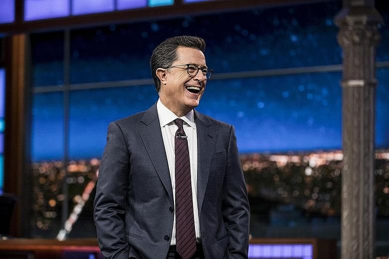 Talk-show host Stephen Colbert has seen his viewership numbers jump 18 per cent, thanks to delayed viewing.