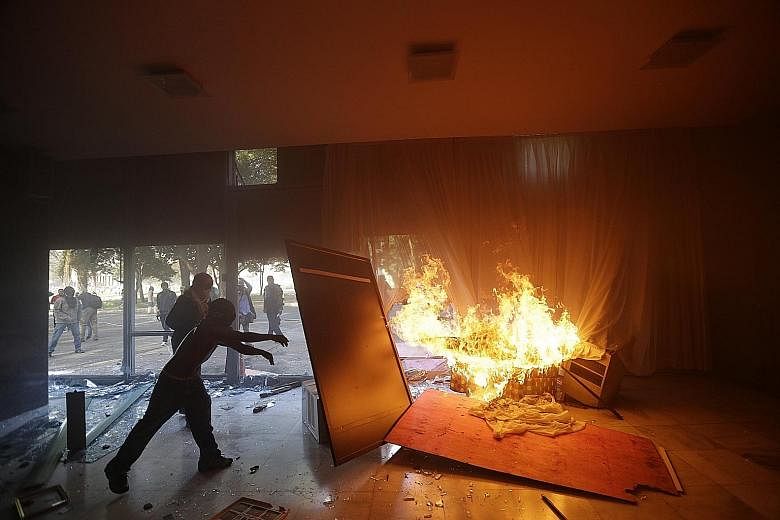 The Agriculture Ministry was one of the government buildings trashed during protests in Brasilia on Wednesday.