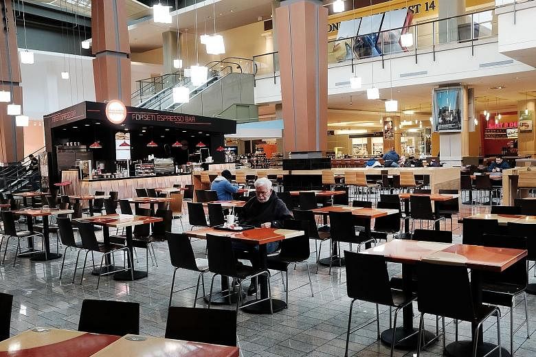 A nearly empty food court in a shopping mall in Milford, Connecticut. The US' first-quarter growth is the weakest since the first quarter of 2016 and follows a robust 2.1 per cent expansion in the fourth quarter.