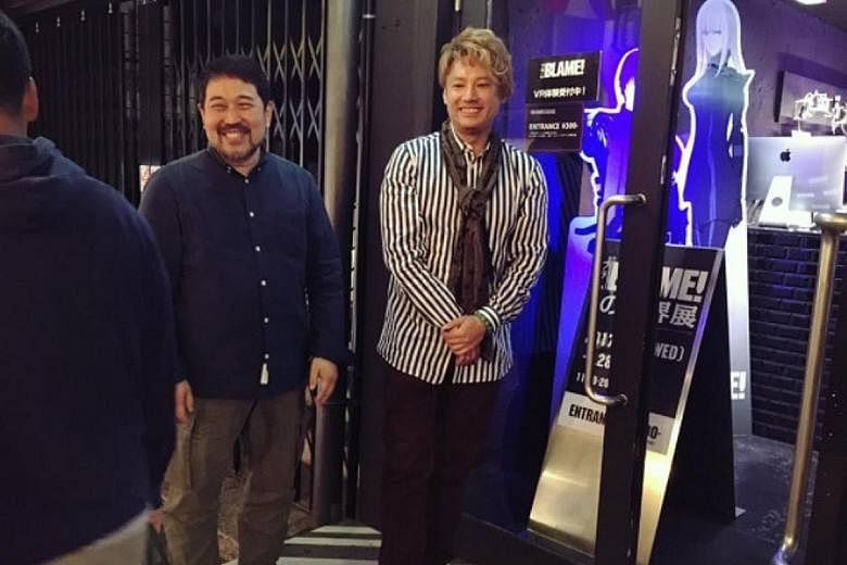 Directors Hiroyuki Seshita (far left) and Tadahiro Yoshihira are behind Netfilx's Blame!.
