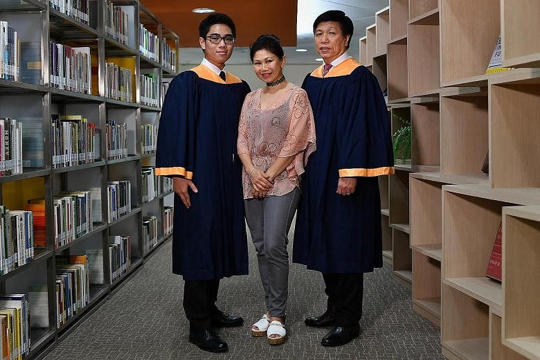 The Lim family believes strongly in lifelong learning. Mr James Lim and his son Andrew attended Ngee Ann Polytechnic at the same time, graduating a week apart. Earlier this month, Mr Lim received a diploma (conversion) in digital media design while h