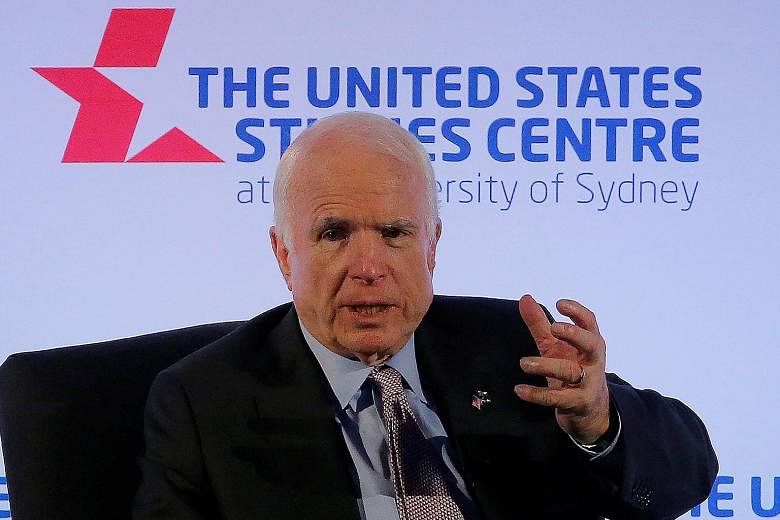 Mr John McCain, speaking at the US Centre at the University of Sydney event, says he is concerned about the US' apparently isolationist turn.