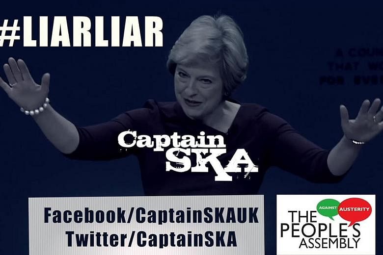 The song Liar, Liar by Captain Ska lampoons British Prime Minister Theresa May (above) for her perceived political flip-flopping.