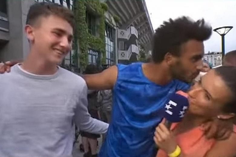 France's Maxime Hamou was captured on video manhandling Eurosport journalist Maly Thomas during an interview after his first-round French Open loss. The world No. 287 has apologised for his actions.