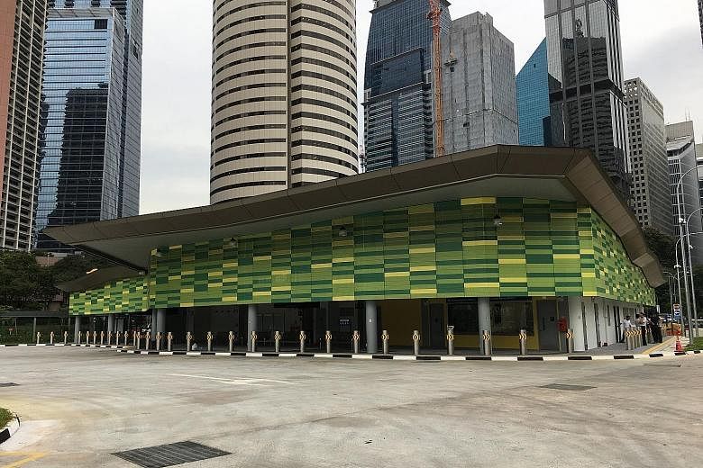 The new bus terminal is located off Shenton Way, next to Bestway Building and directly opposite the Monetary Authority of Singapore building.