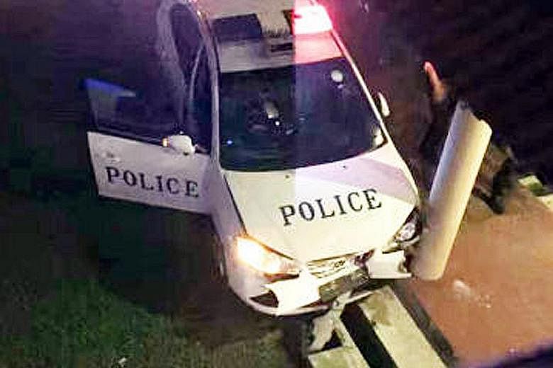 The car chase ended in Normanton Park, where the driver put up a violent struggle, injuring two police officers.