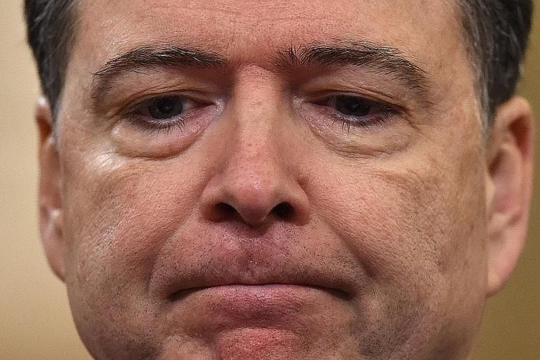 Mr James Comey was leading the FBI's probe into allegations that Russia had meddled with the US election last year. There was a political uproar when he was fired on May 9.