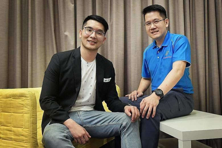 Surviving a horrific accident during a motorcycle trip in Thailand led Mr Desmond Lim (right) to approach SGH to start a trauma victim support group, in which volunteers like himself could share their experiences and encourage people like Mr Jason Li