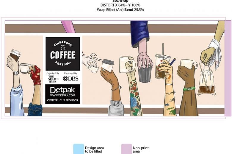 Ms Ellen Chee Shaowei's illustration beat 142 other entries for the Singapore Coffee Festival 2017's Design The Cup competition. Apart from being printed on cups distributed at the festival, it will be on display at several cafes prior to the event. 
