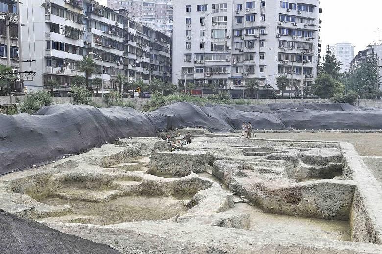 This photo taken last Friday shows the site of the famous Fugan Temple that was recently discovered in Chengdu, once an ancient capital city.
