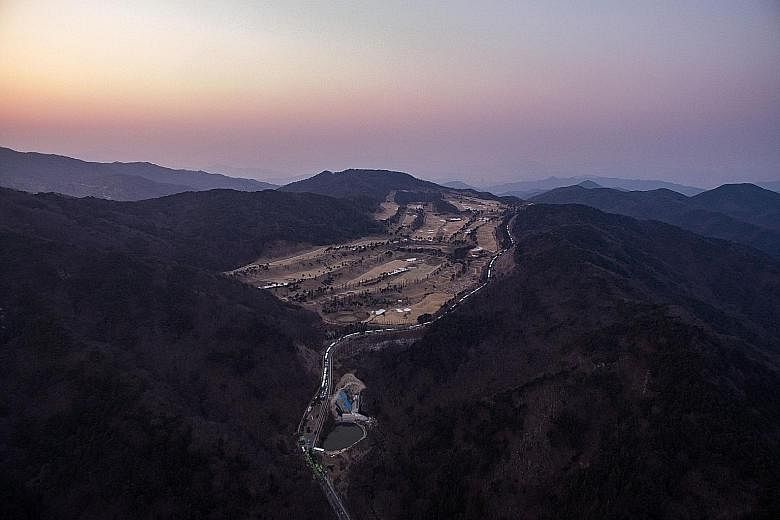 A March 18 file photo showing an aerial view of a golf course in Seongju, South Korea, where the US Terminal High Altitude Area Defence system has been deployed. Seoul agreed last year to deploy the system to guard against threats from nuclear-armed 