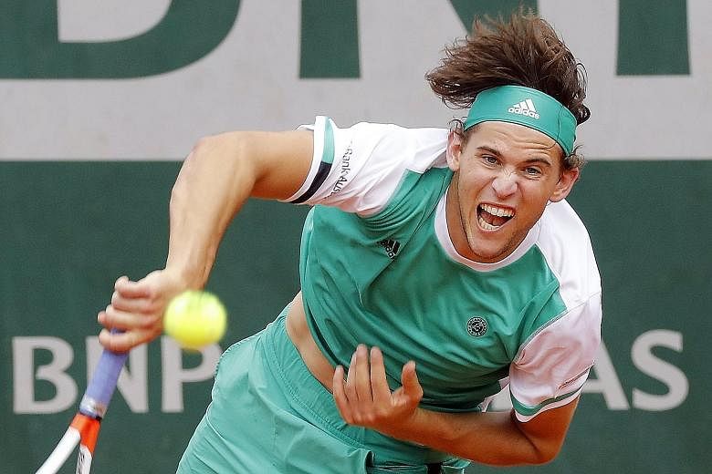 World No. 7 Dominic Thiem serves up a bagel in the third set against defending champion Novak Djokovic in their French Open quarter-final. It was the first time since the 2005 US Open that the Serb lost a set 0-6.