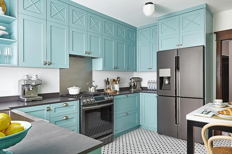 This kitchen, designed with black stainless- steel appliances, made a splash in the online design community Houzz.