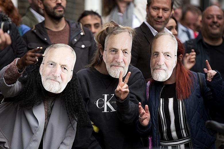 Supporters of Labour leader Jeremy Corbyn wear their allegiance proudly.