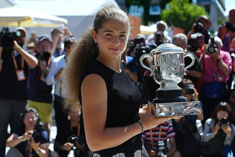 Latvia's Jelena Ostapenko with her French Open trophy. She said her ambition is to win the other three Grand Slams as well.