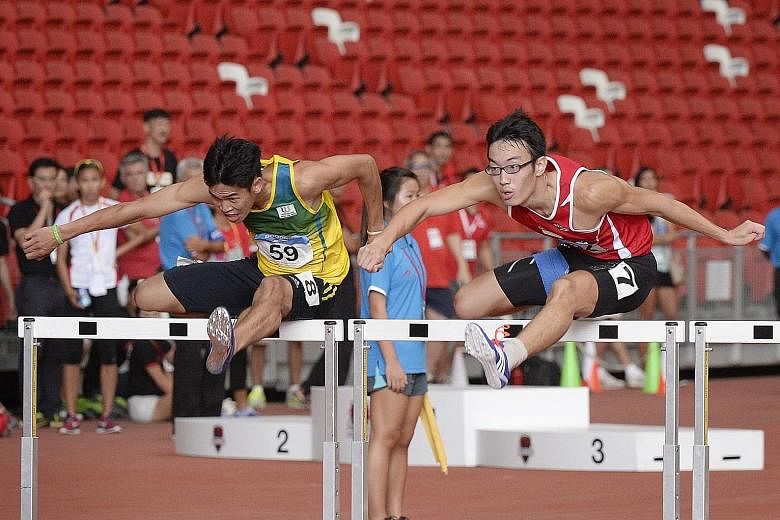 Ang Chen Xiang finished sixth in the 110m hurdles yesterday, taking 0.19 seconds off his previous mark to clock 14.19sec. But he needed a time of 14.12sec in order to guarantee his berth at the SEA Games.