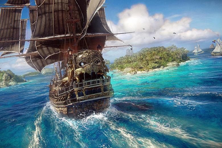 In the Skull & Bones game, players can helm a warship and lead a crew into sea battles to vie for the title of pirate kingpin.