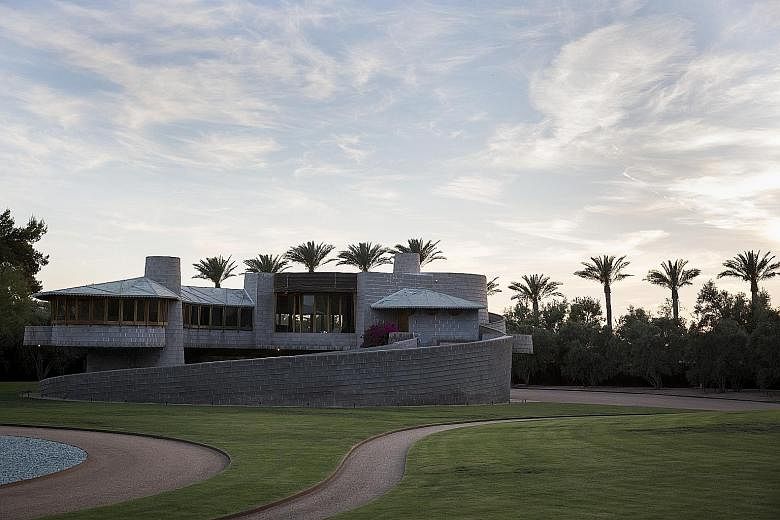A house (above) that iconic American architect Frank Lloyd Wright designed for his son David in Phoenix, Arizona, was at risk of being bought over by developers who might demolish it and build new homes on the site. Mr Zach Rawling, a millionaire bui