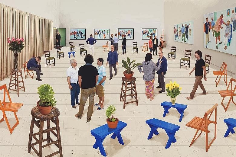 David Hockney's 4 Blue Stools (2014) will be on show at A Matter Of Perspective, an exhibition at STPI Gallery.