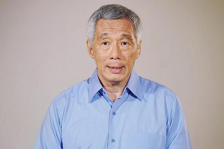 Prime Minister Lee Hsien Loong delivering his statement in a video released yesterday.
