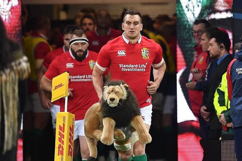 Captain Sam Warburton leading the British and Irish Lions out against the Highlanders. They will play the All Blacks on Saturday at Eden Park, where the world champions have not lost since 1994, in the first of three Tests.