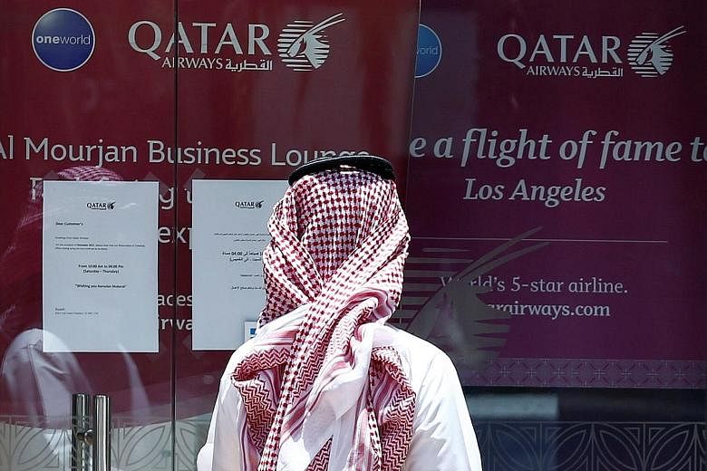 The Qatar Airways office in Riyadh. The carrier was named the world's top airline for passenger service by Skytrax at the Paris Air Show this week, but could face business pressure should the diplomatic crisis between Qatar and its neighbours drag ou