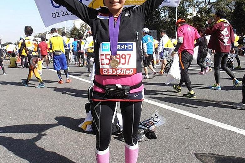 Ms Doris Teo at the 2013 edition of the Tokyo Marathon, one of her favourite overseas races and which she says has the best supporters.