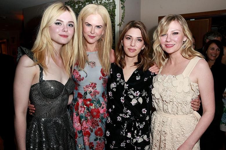 The Beguiled director Sofia Coppola (third from left) with her stars (from far left) Elle Fanning, Nicole Kidman and Kirsten Dunst. The Civil War drama was criticised for the removal of two black characters from the novel it is based on.