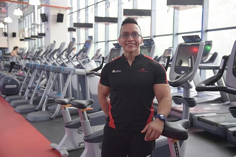 Personal trainer Mohamed Faizal Abdullah in his element at the True Fitness gym at Djitsun Mall. 
