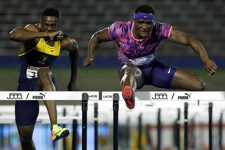 Omar McLeod attacking a hurdle at the Jamaica championships. The 23-year-old has a new-found passion for the sport.