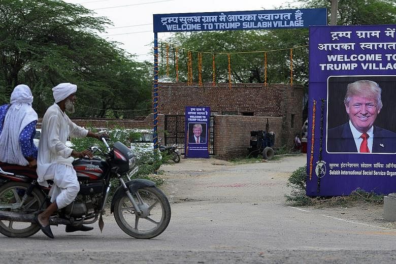 Aid group Sulabh International, which says it has built 1.5 million toilets across India, has set up "Trump Village" signs around Marora, hoping the gesture will raise awareness of a major social problem in the country.